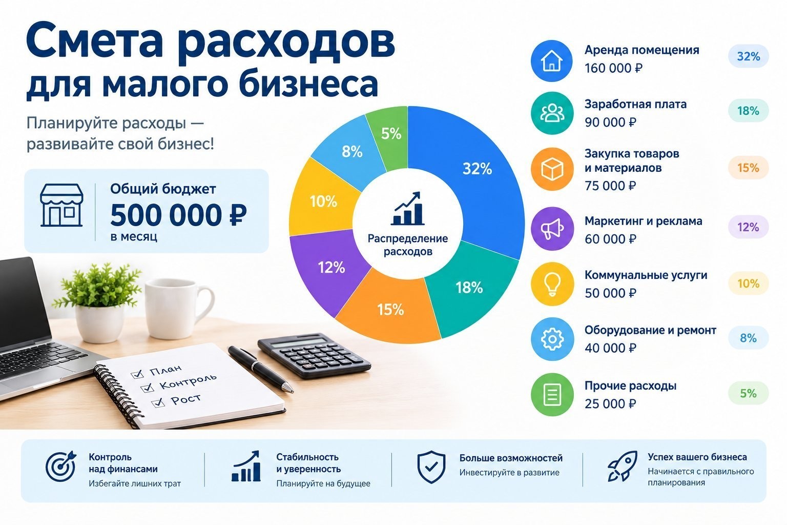 смета расходов для малого бизнеса инфографика